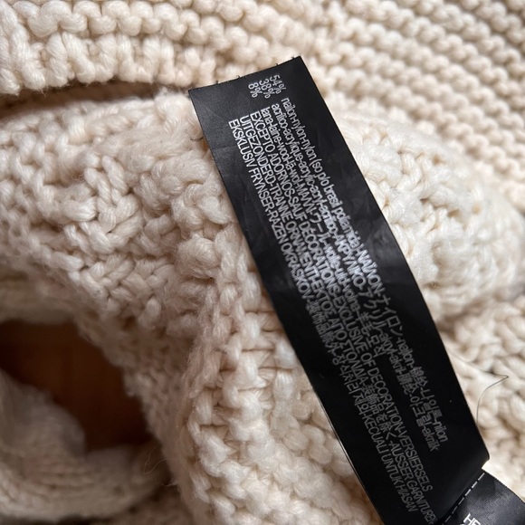 Zara Black / Cream cropped chunky cable knit turtleneck Sweater - Picture 5 of 9